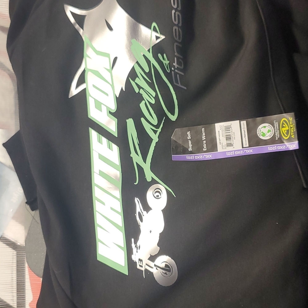 Custom-made hoodie xxl mint green and silver logo